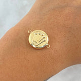 Charm Crown 1.2gr / 0.8in / Textured Circle 18K Gold