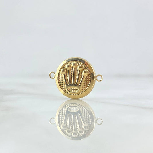Charm Crown 1.2gr / 0.8in / Textured Circle 18K Gold