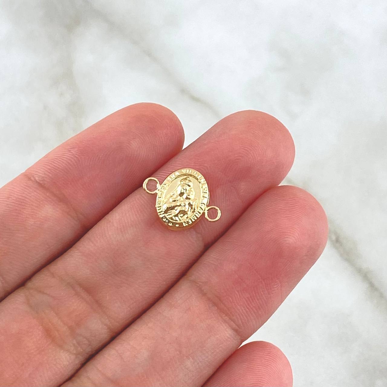 Herraje Virgen Del Carmen 0.45gr / 1.5cm / Troquelada Oro Amarillo 18K ©