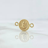 Herraje Divino Niño 0.5gr / 1.6cm / Mate Troquelado Bordeado Oro Amarillo 18K