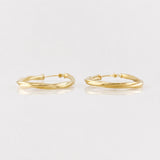Hoop Earrings Arielle Oval 1.4g / 1 1/4 in 18K Yellow Gold