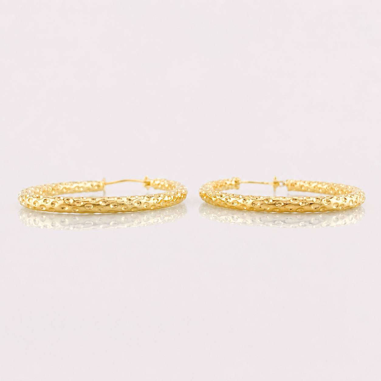 Hoop Earrings Tefi Oval 2.15g / 1 1/2 in 18K Yellow Gold