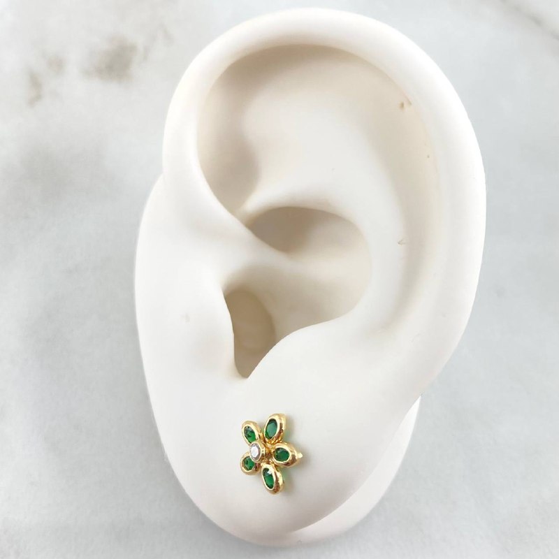 Flower Stud Earrings 0.75gr / 18K Gold ©
