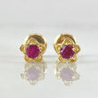 Stud Earrings Flower 0.9gr / 18K Yellow Gold ©