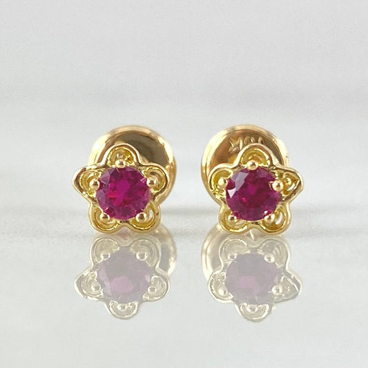 Stud Earrings Flower 0.9gr / 18K Yellow Gold ©
