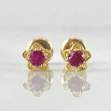 Stud Earrings Flower 0.9gr / 18K Yellow Gold ©