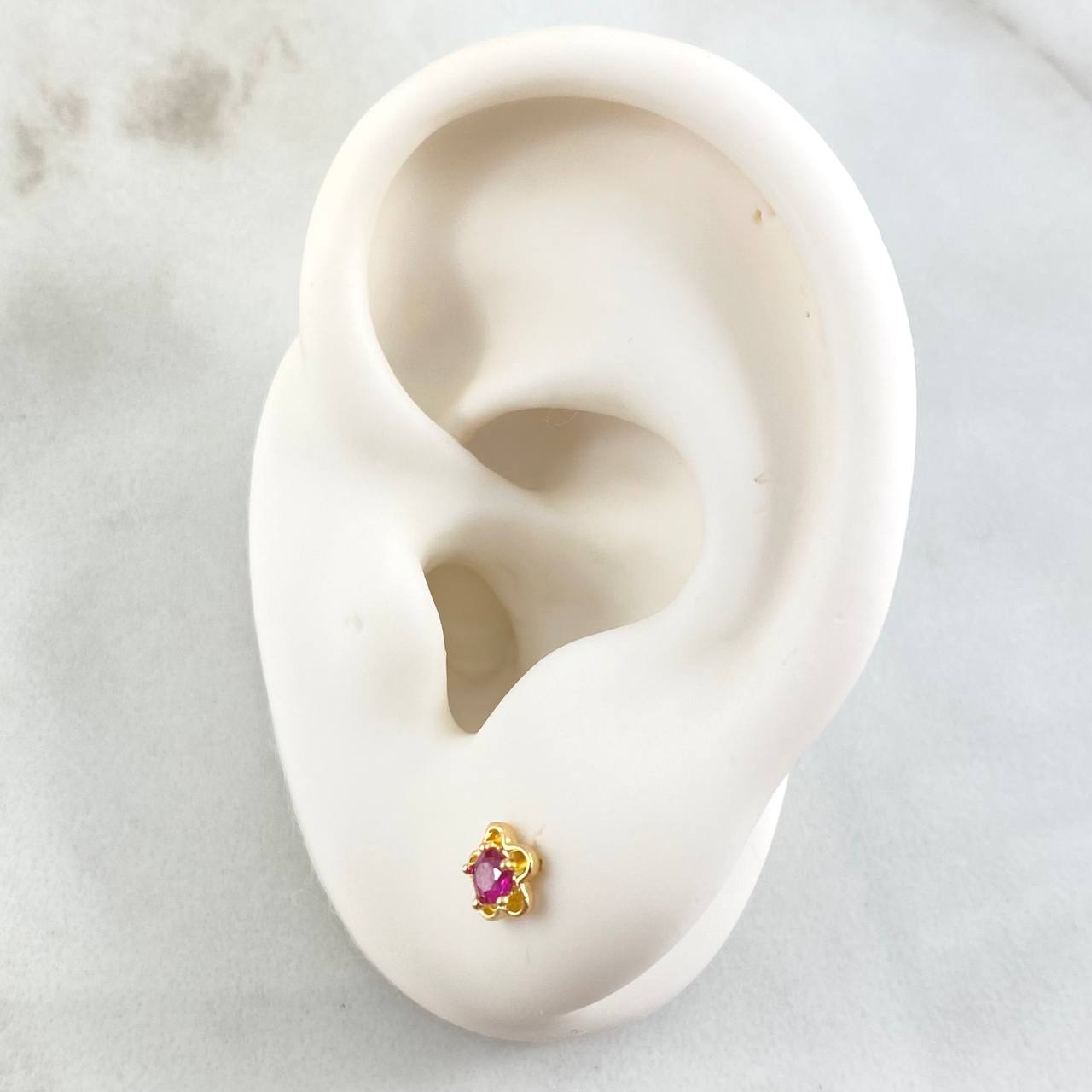 Stud Earrings Flower 0.9gr / 18K Yellow Gold ©
