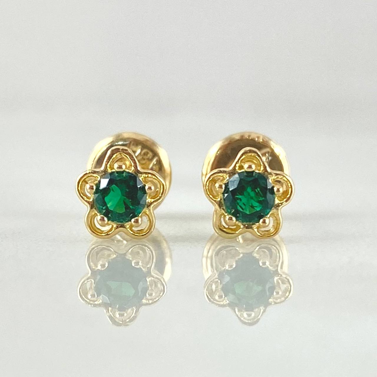 Stud Earrings Flower 0.9gr / 18K Yellow Gold