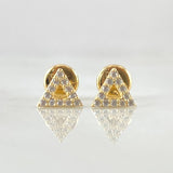 Stud Earrings Triangle 0.65gr / 18K Yellow Gold