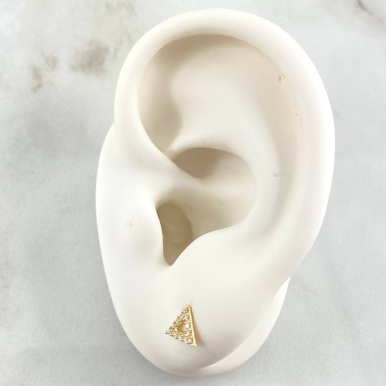 Stud Earrings Triangle 0.65gr / 18K Yellow Gold