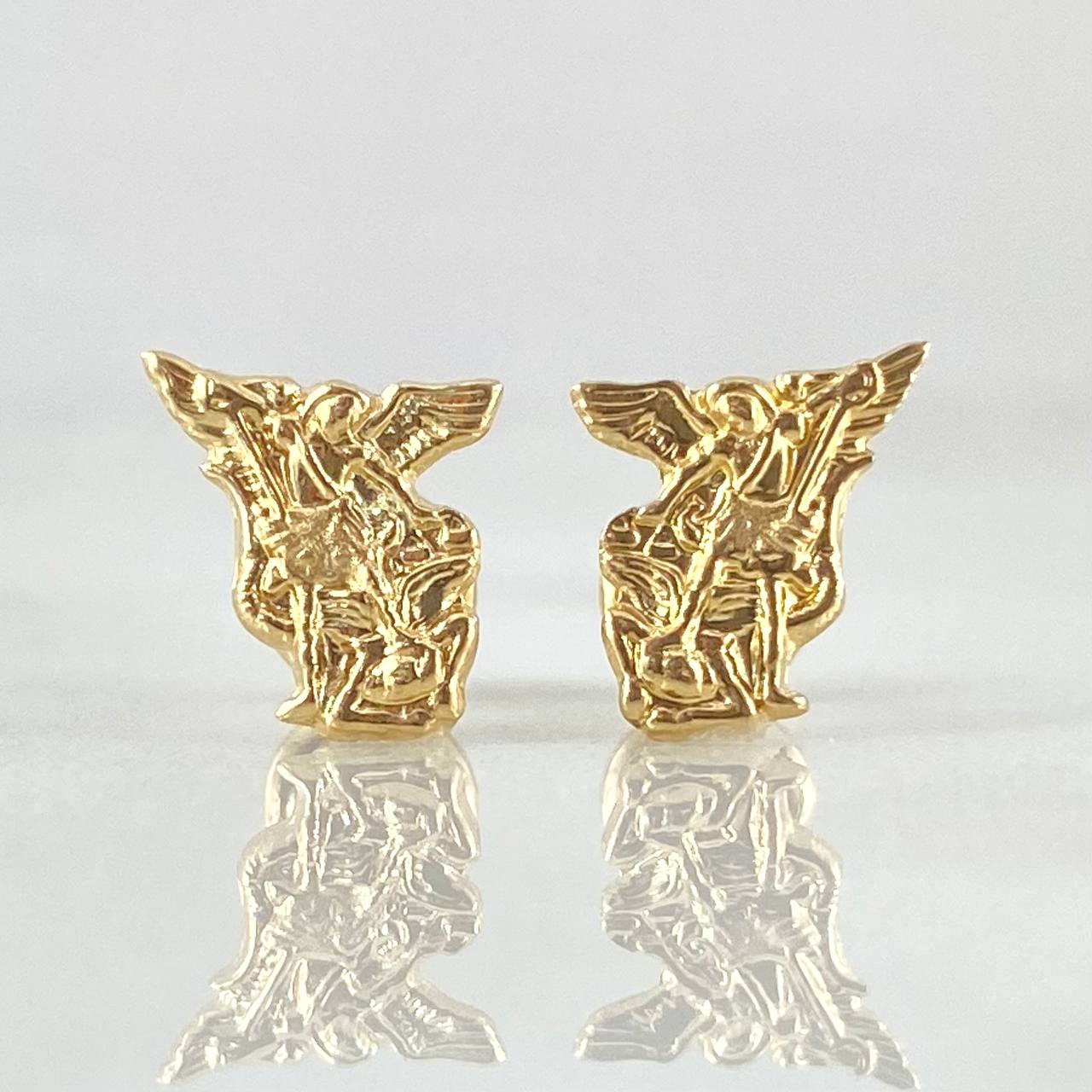 Stud Earrings Silhouette San Miguel Arcangel 0.75gr / 18K Gold ©