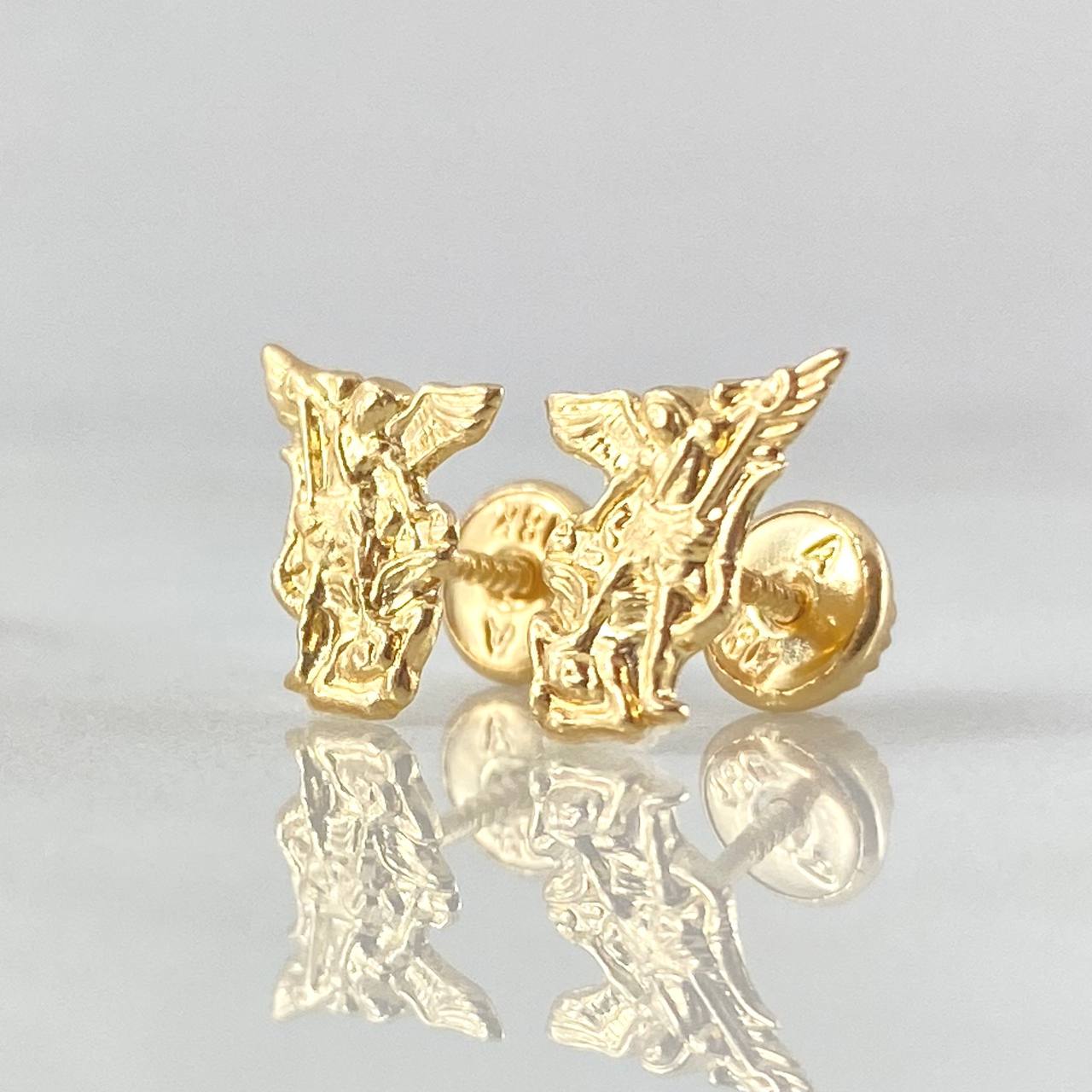 Stud Earrings Silhouette San Miguel Arcangel 0.75gr / 18K Gold ©