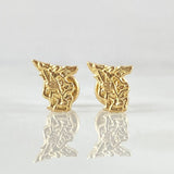Stud Earrings Silhouette San Miguel Arcangel 0.6gr / 0.2in 18K Gold *
