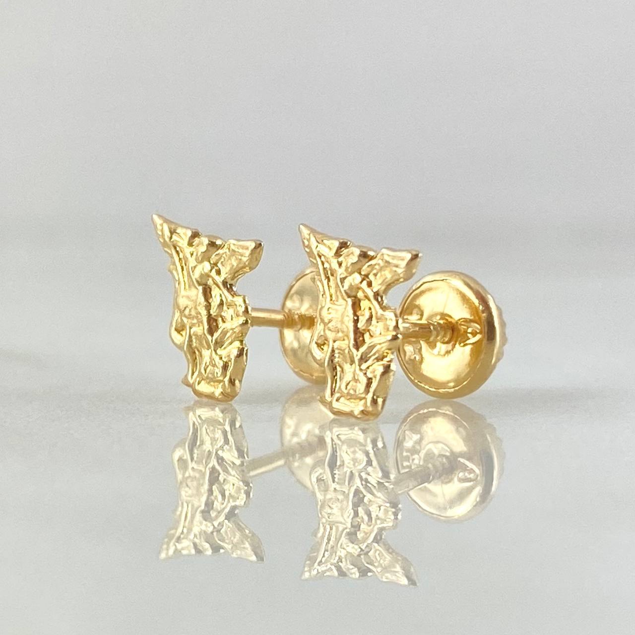Stud Earrings Silhouette San Miguel Arcangel 0.65gr / 18K Gold