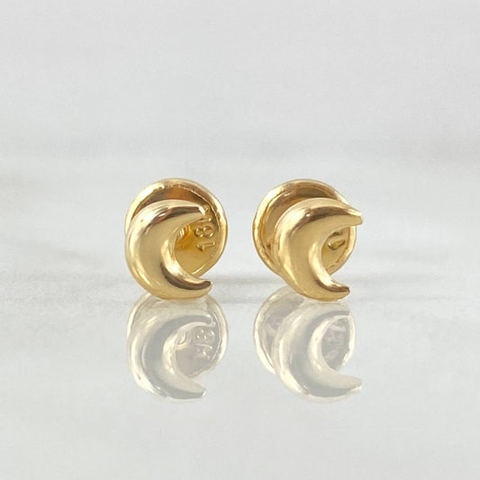Stud Earrings Moon 0.5gr / 0.2in / 18K Gold