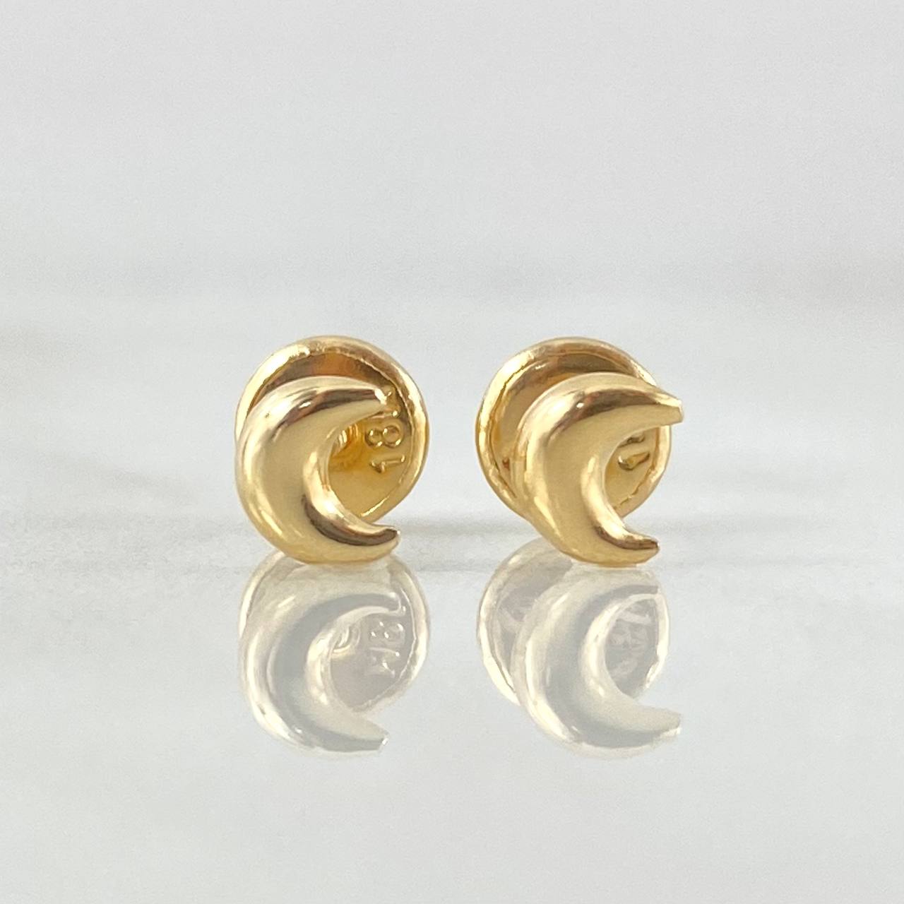 Stud Earrings Moon 0.5gr / 0.2in / 18K Gold +0$
