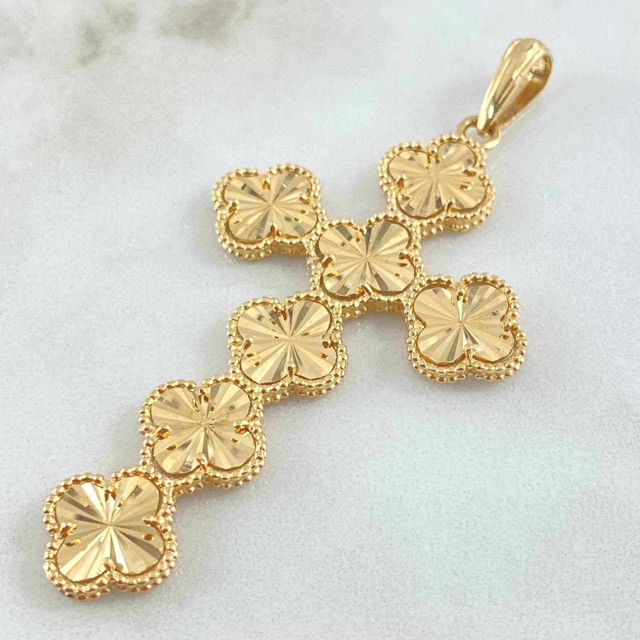 Pendant Clover Cross 10.55gr / 7.2cm / 18K Gold ©