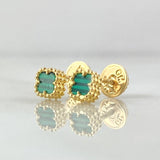 Stud Earrings Green Clover 1.15gr / 5mm Yellow Gold Nac.Esp. 18K ©