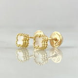 Stud Earrings White Clover 2gr / 5mm Yellow Gold Nac.Esp. 18K ©