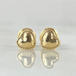 Stud Earrings Bordered Heart 0.65gr / 18K Yellow Gold