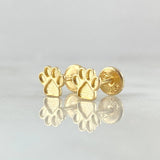 Stud Earrings Paw Print 0.75gr / 18K Yellow Gold