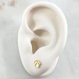 Stud Earrings Paw Print 0.75gr / 18K Yellow Gold