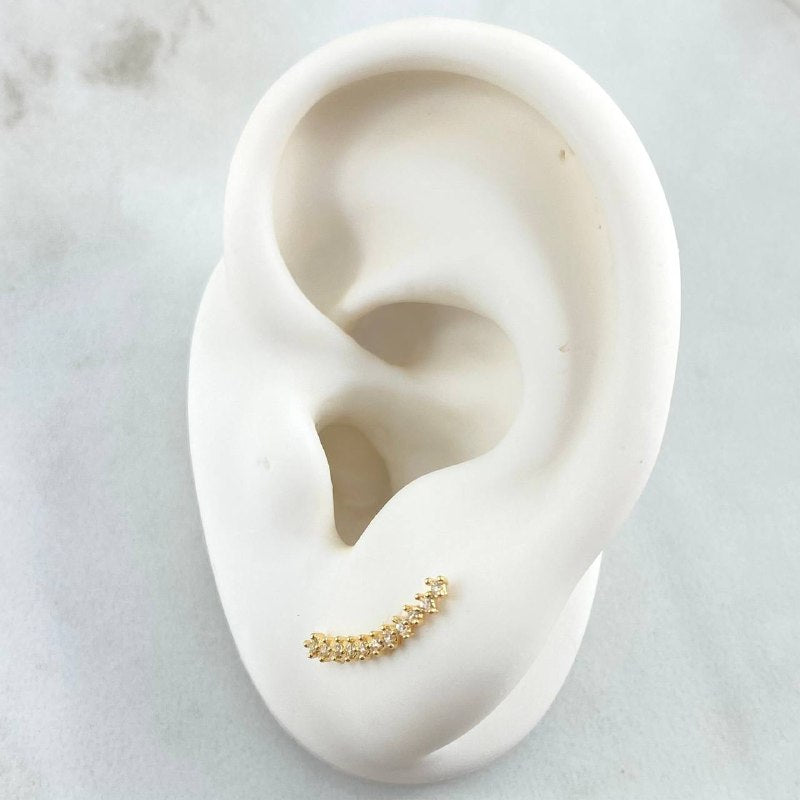 Stud Earrings Line 0.8gr / 1.4cm / 18K Yellow Gold