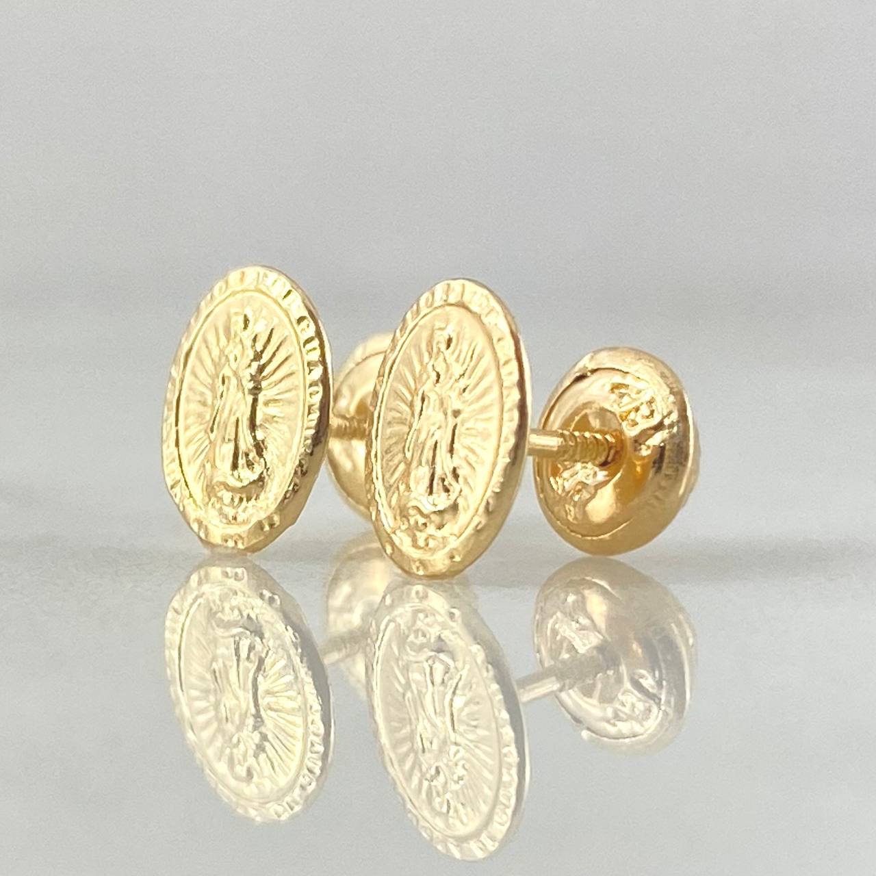 Stud Earrings Virgin Guadalupe 0.6gr / 18K Gold ©