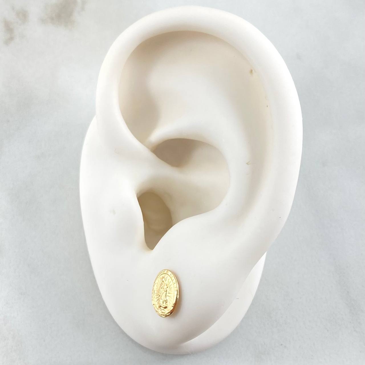 Stud Earrings Virgin Guadalupe 0.6gr / 18K Gold *