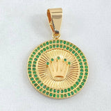 Dije Placa Corona Circular 4.9gr / 3.3cm / Oro 18K