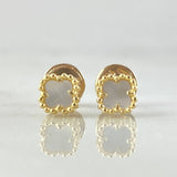 Stud Earrings White Clover 2gr / 5mm Yellow Gold Nac.Esp. 18K ©