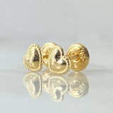 Stud Earrings Bordered Heart 0.65gr / 18K Yellow Gold