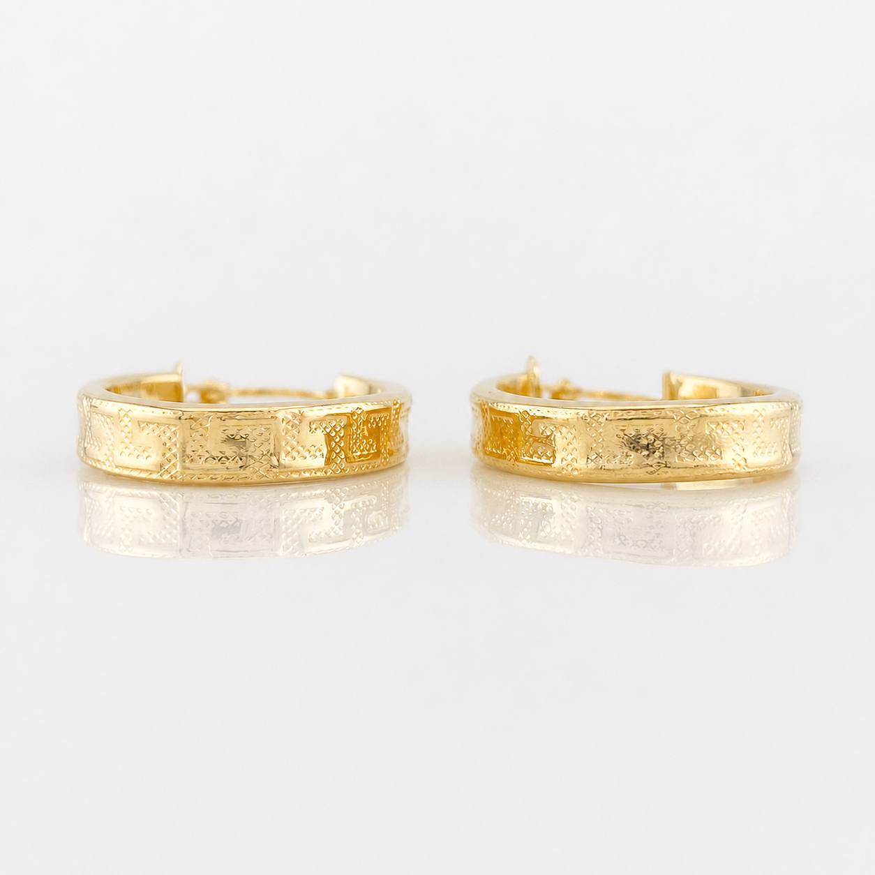 Hoop Earrings Tribal 2.65g / 1 in Yellow Gold 18K