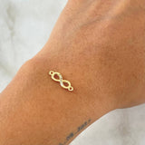 Herraje Infinito 0.65gr / 1.6cm-Circones Blancos Oro Amarillo 18K *