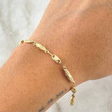 Pulso Rustico Dubai Rayado 3.45gr / 21cm-Oro Amarillo 18K