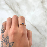 Anillo Solitario Corona 1.8gr / T6 / Azul Rey Oro Amarillo 18K