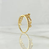 Quince Crown Ring 1.8gr / Size 5 1/2 / White Zircons 18K Yellow Gold