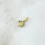 Dije Arbol 0.35gr / 1.4cm / Circones Verdes Oro Amarillo 18K ©