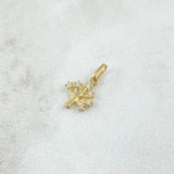 Pendant Tree 0.3gr / 1.4cm / White Zircons 18K Yellow Gold ©