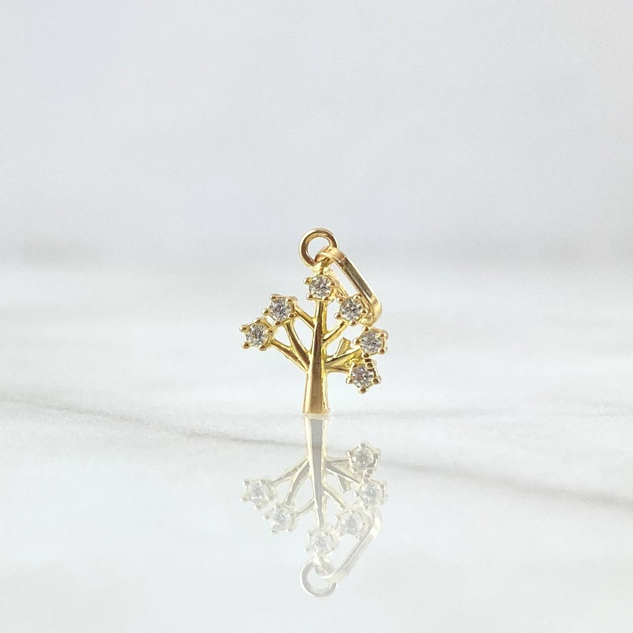 Pendant Tree 0.35gr / 1.5cm / White Zircons 18K Yellow Gold *