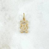 Pendant Girl 1.4gr / 2.1cm / White Zircons 18K Yellow Gold ©