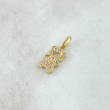 Pendant Girl 1.4gr / 2.1cm / White Zircons 18K Yellow Gold ©