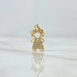 Pendant Girl 1.4gr / 2.1cm / White Zircons 18K Yellow Gold ©