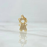 Pendant Girl 1.4gr / 2.1cm / White Zircons 18K Yellow Gold ©