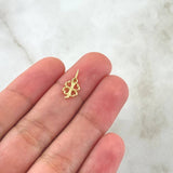 Dije Flor  0.35gr / 1.5cm / Silueta Lisa  Oro Amarillo 18K ©