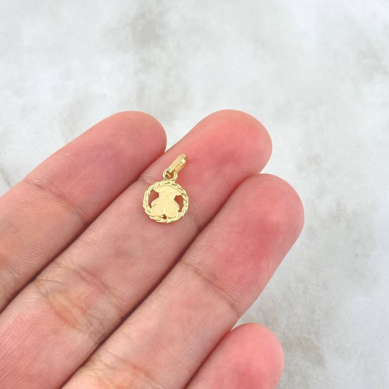 Dije Oso TS En Aro Trenzado 0.55gr / 1.4cm / Oro Amarillo 18K *