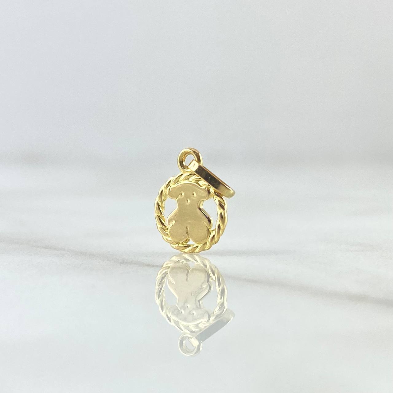 Dije Oso TS En Aro Trenzado 0.55gr / 1.4cm / Oro Amarillo 18K *