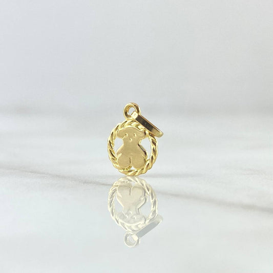 Pendant Bear TS In Braided Hoop 0.5gr / 1.4cm / 18K Yellow Gold ©