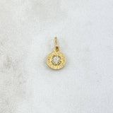 Pendant Rustic 0.5gr / 1.4cm / White Zircon 18K Yellow Gold ©