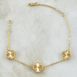 Pulso Aro Seguido Trébol VCyA Gradual 4.75gr / 17cm-18.5cm / 1.5mm Diamantado Punteado 3und Oro Amarillo 18K ©